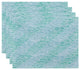 18"x14" Marled Knit Stripe, Geometric Print Placemat, Aqua, Set of 4