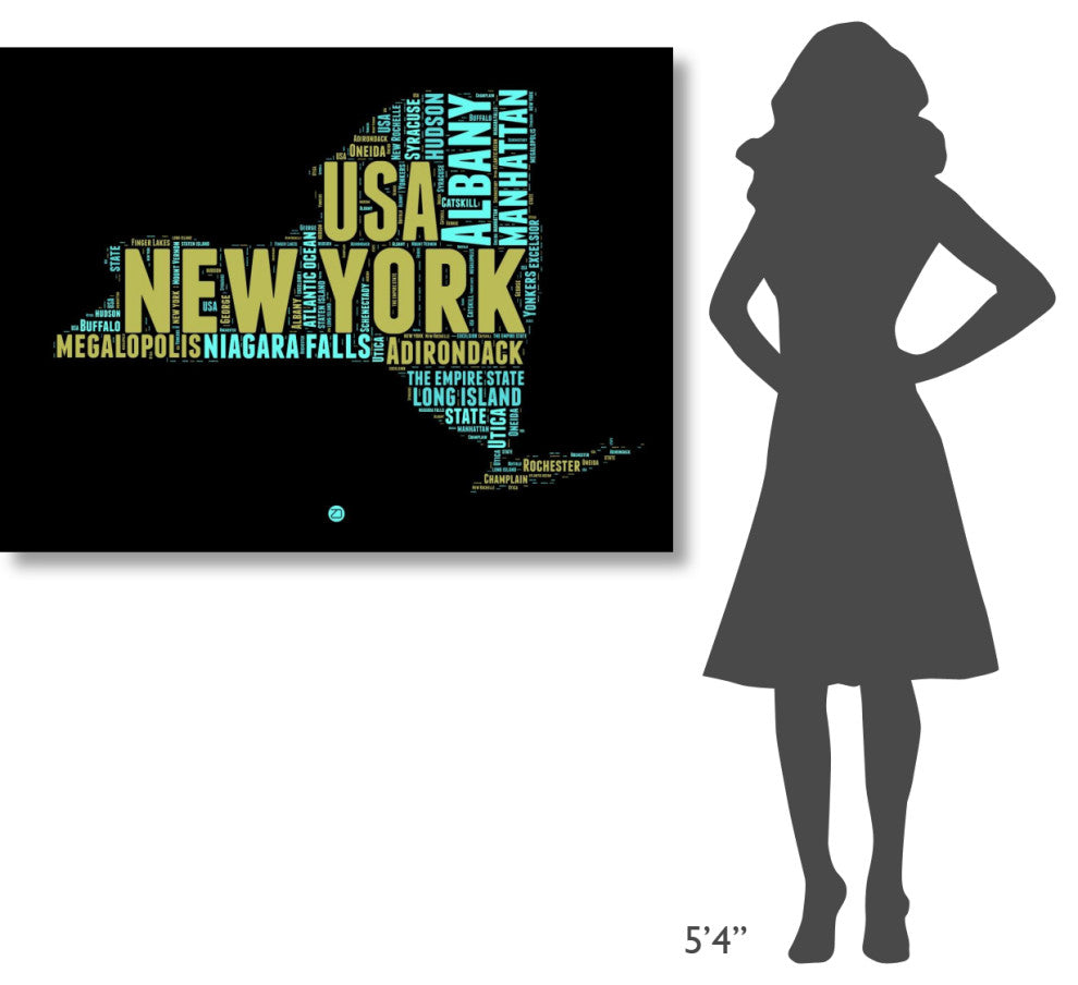"New York Word Cloud 1" Fine Art Print