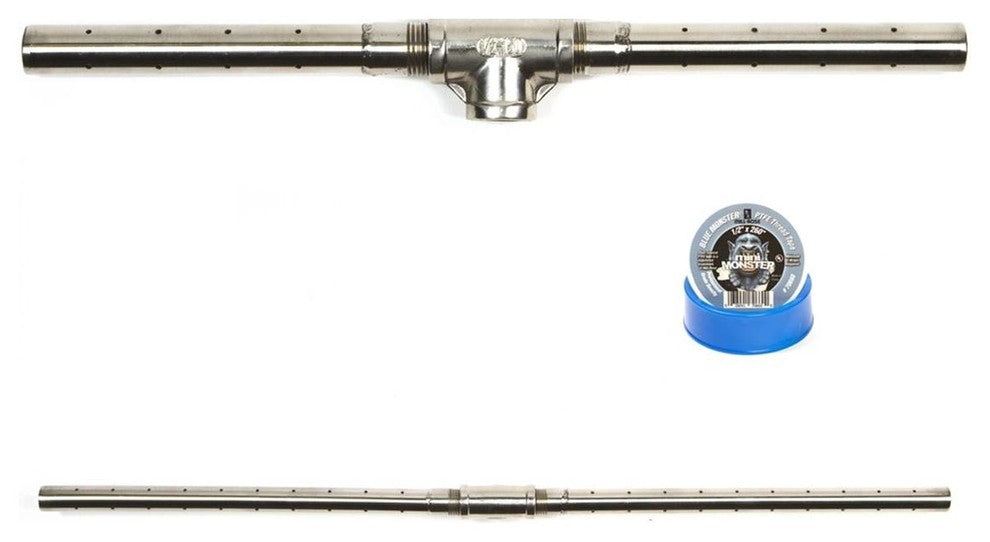 122" 3-Piece Trough Burner In Marine Grade 316 Stainless Steel