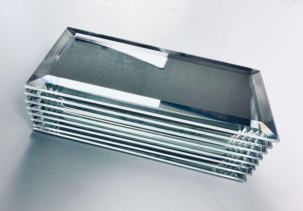 Reflections 3x6 Jewelry Beveled Glass Mirror Subway Tile in Graphite