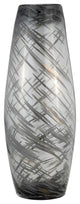 Glass, 20"H Swirl Vase, Black