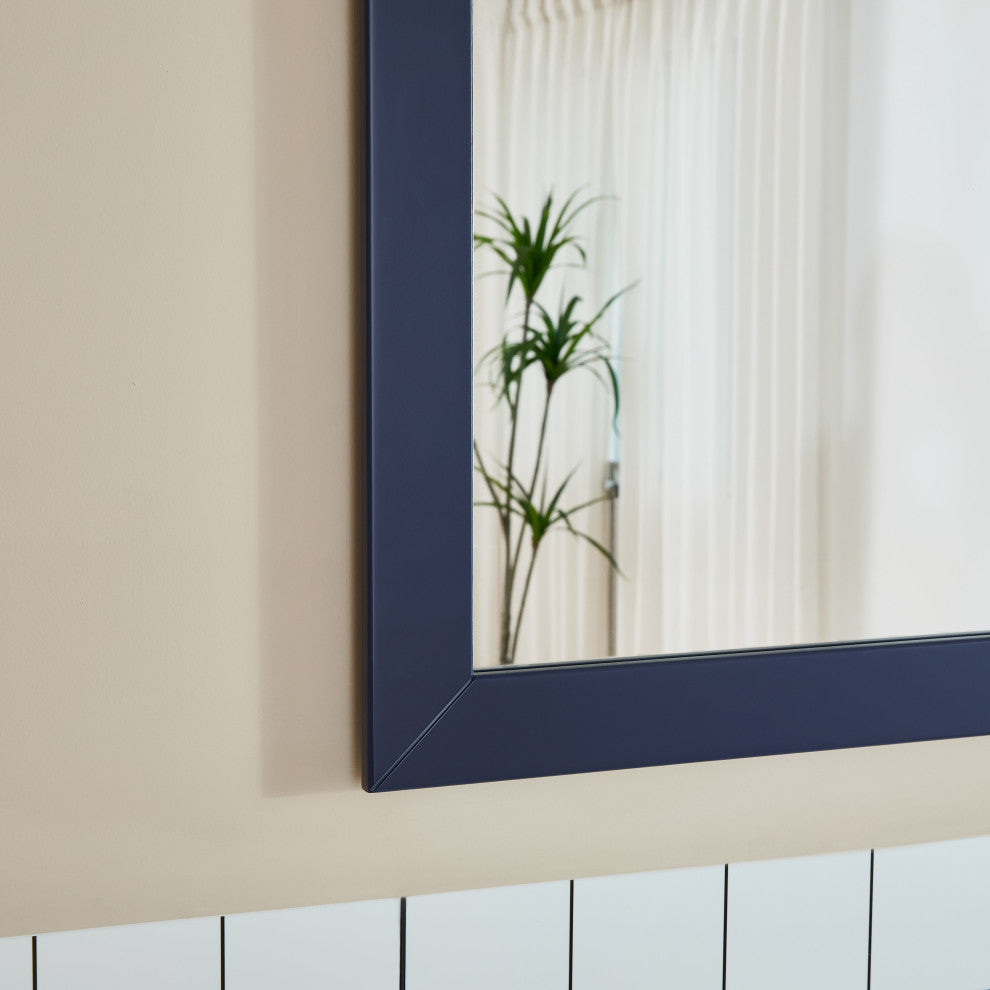 Vanity Art Vanity Set With Ceramic Top, 24", Blue, Standard Mirror