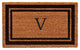 Black Border 24"x36" Monogram Doormat, Letter V
