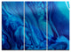 "Dark Blue Abstract Acrylic Paint Mix" Metal Wall Art, 3 Panels, 36"x28"