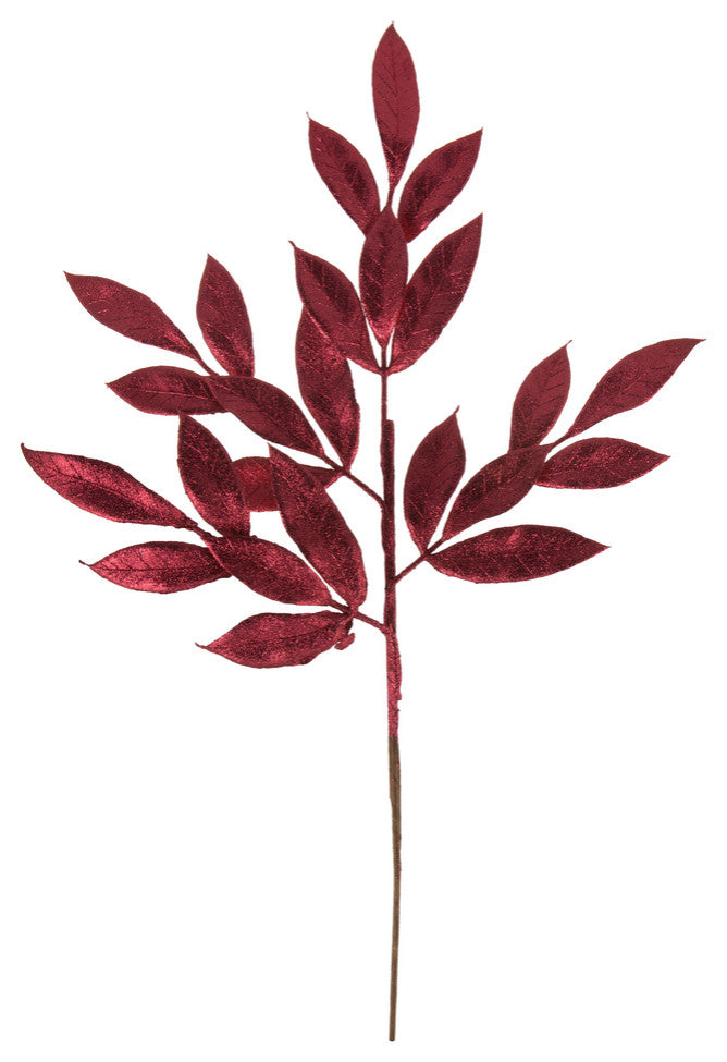 Vickerman L152905 22" Burgundy Glitter Bayleaf Artificial Christmas Spray