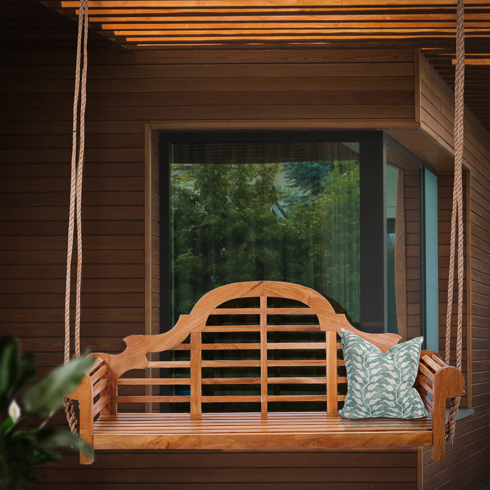 Teak Wood Lutyens Double Outdoor Porch Swing made from A-grade Teak Wood