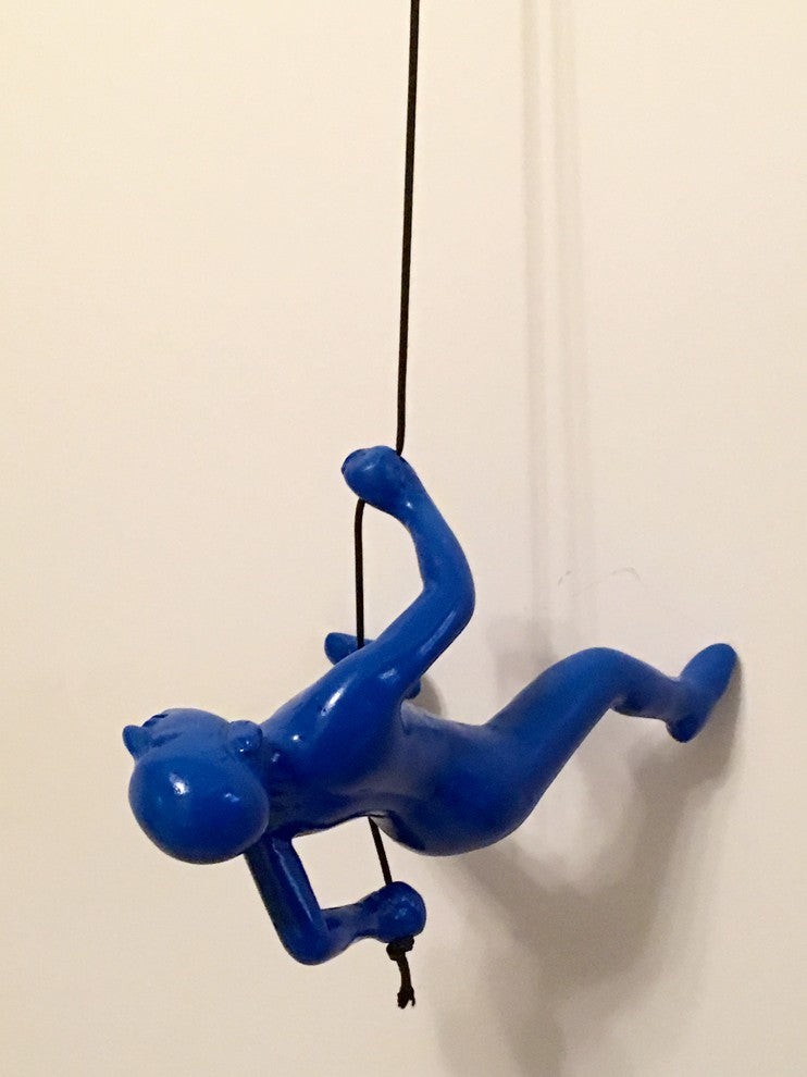 BLUE Climbing Man Position 1- HANGING WALL ART!