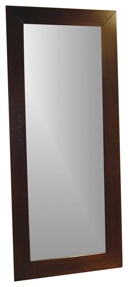 37"x84" Thick Boarder Leaning Mirror In Espresso Veneer