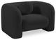 Emory Boucle Fabric Upholstered Upholstered Chair, Black