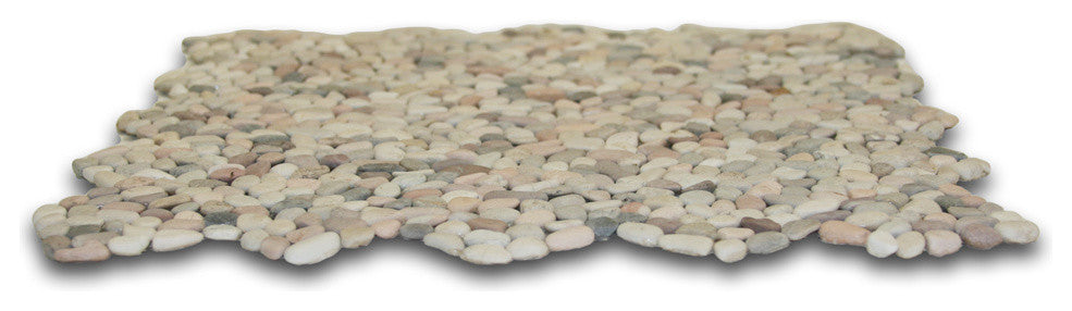 Natural River Stone Tile, 12x12 mesh-backed for showers, floors