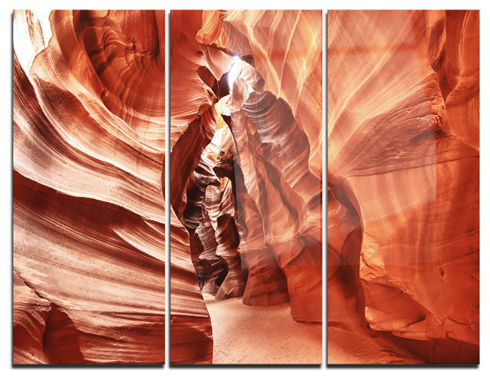 "Antelope Canyon High Structures" Photo Metal Wall Art, 3 Panels, 36"x28"