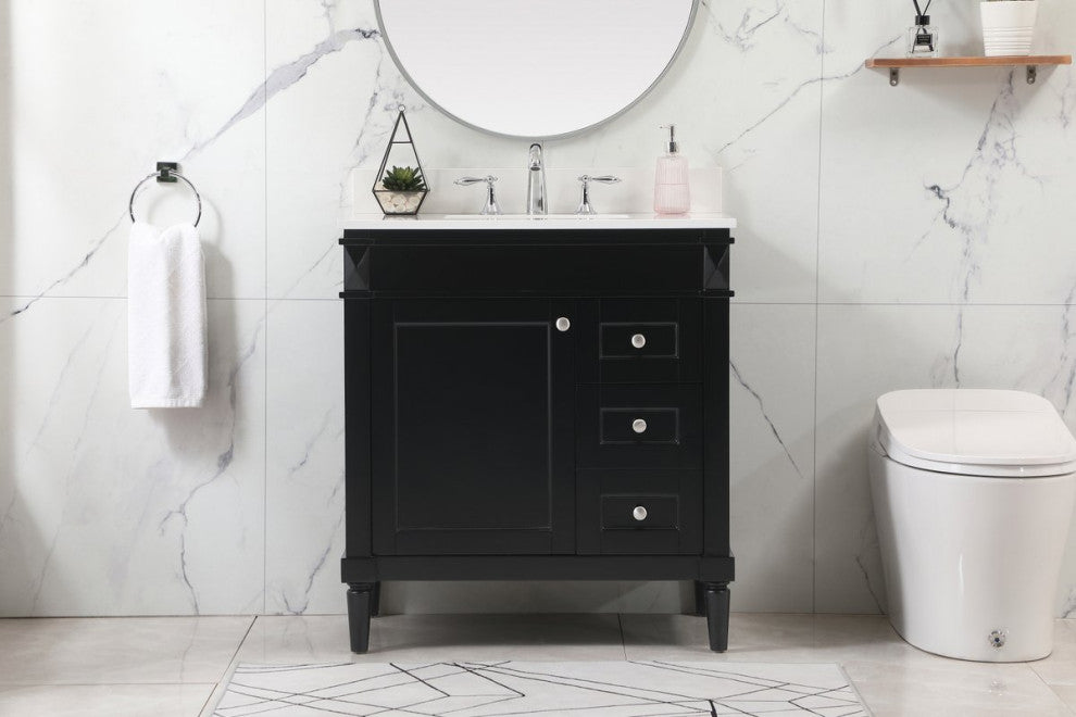 Home Living 21" Transitional Black-Light Bathroom Vanity