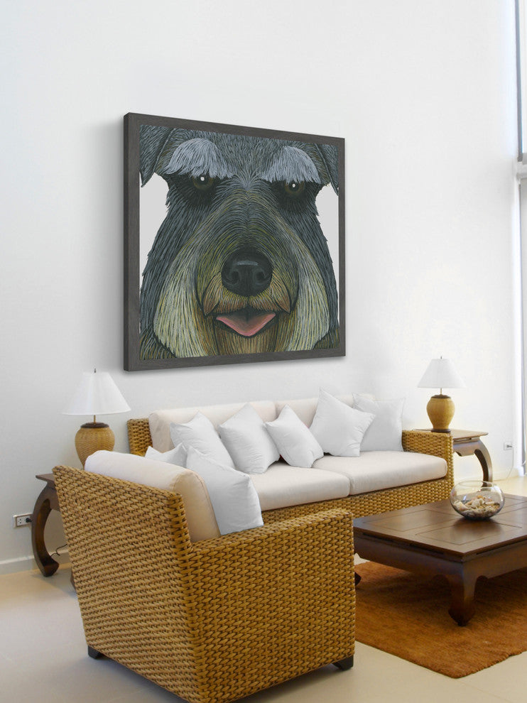 "Terrier" Framed Painting Print, 12"x12"