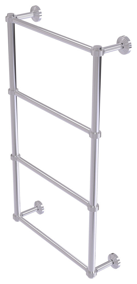 Waverly Place 4 Tier 24" Ladder Towel Bar with Groovy Detail, Polished Chrome
