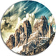 High Peaks Of Dolomites, Landscape Photo Large Disc Metal Wall Art, 36"