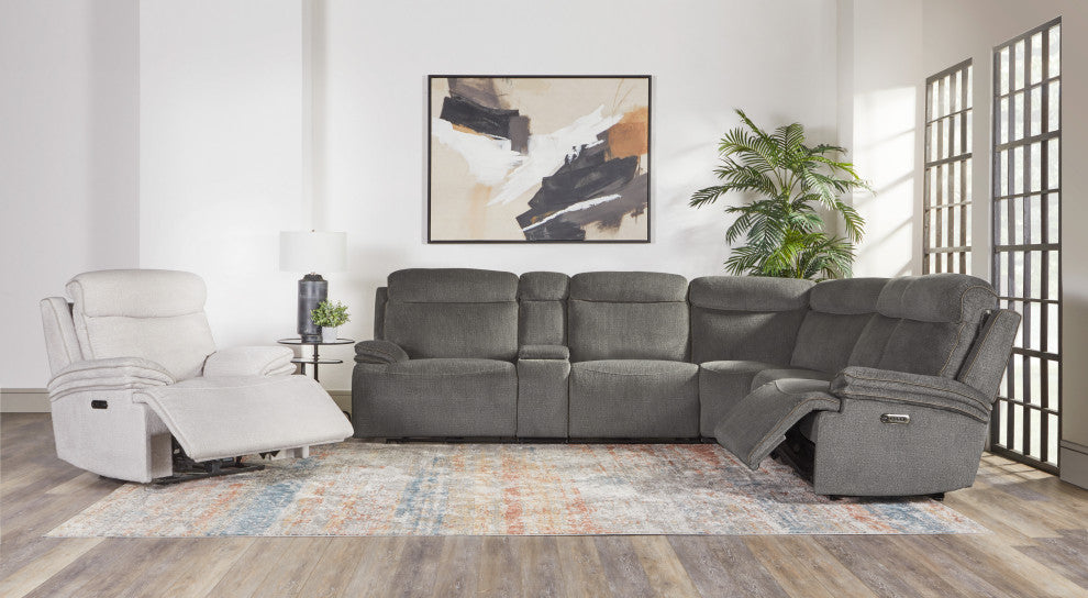 Parker Living Alpine 6 Piece Power Reclining Sectional, Airy Midnight