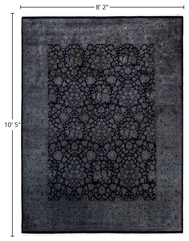 Overdyed One-of-a-Kind Hand-Knotted Area Rug Navy, 8' 2" x 10' 5"