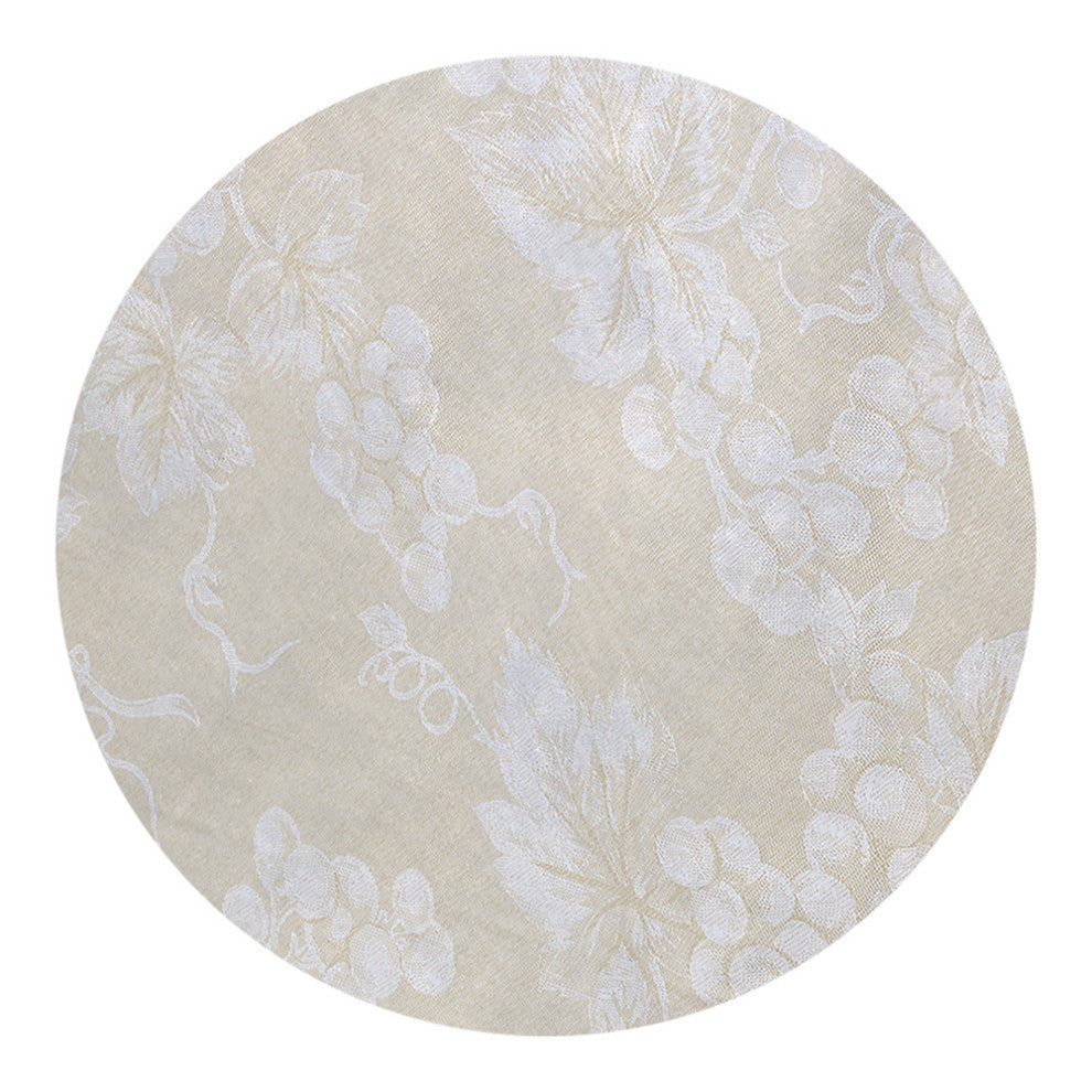 Grapevine 100% Vinyl Tablecloth, Ivory, 52"x52"