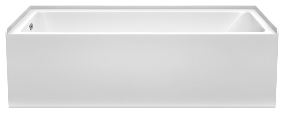 Grayley 60x32x18" Alcove Bathtub With Left-Hand Drain and Trim, Brushed Nickel