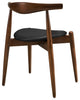 Modern Contemporary Kitchen Dining Chairs and Table Set of 5 Walnut Black