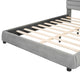 GDF Studio Queen Size Upholstered Velvet Curved Platform Bed, Gray