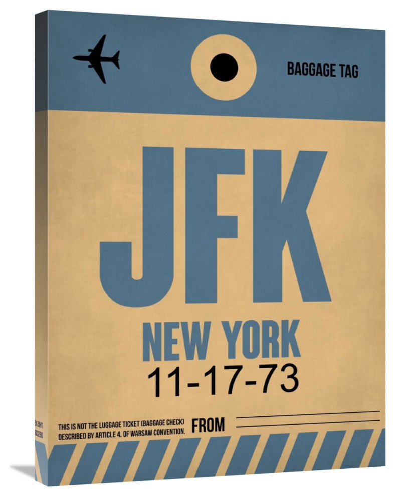 "JFK New York Luggage Tag 2" Fine Art Print
