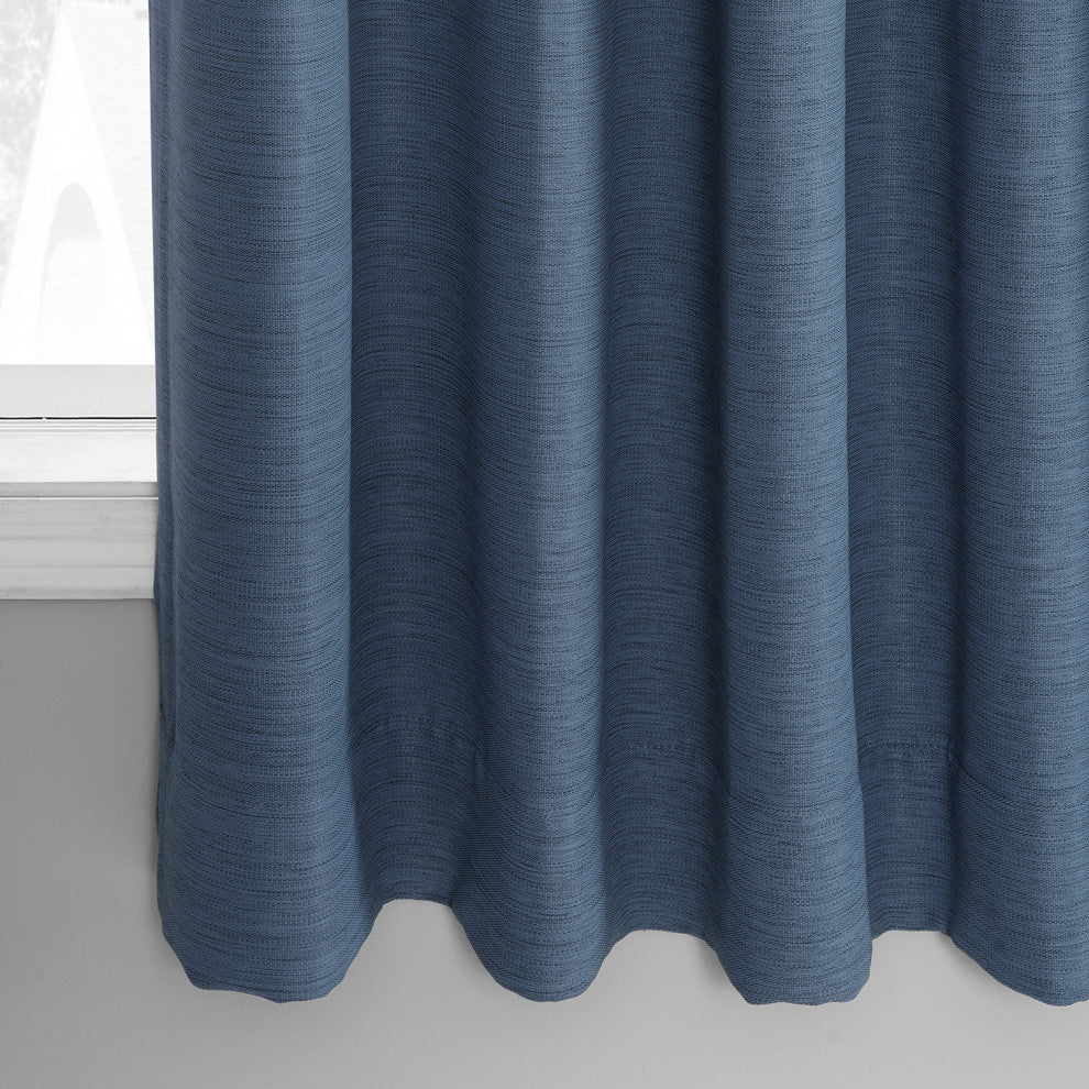 Bellino Blackout Room Darkening Single Panel Curtain, Wild Blue, 50"x63"