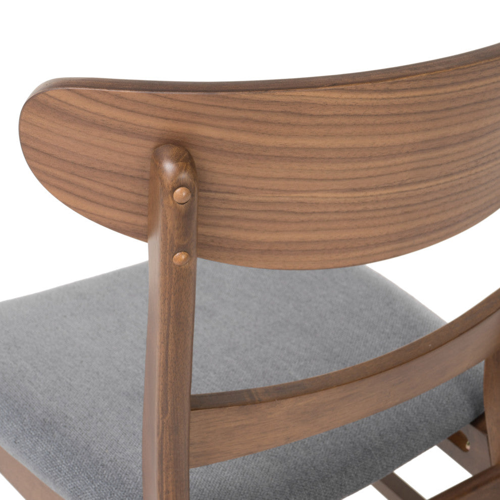 GDF Studio Mid-Century Modern 5 Piece Dining Set, Natural Walnut/Dark Gray