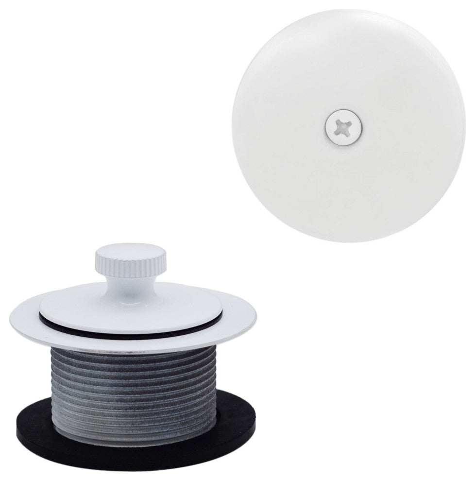 Twist & Close Sch. 40 ABS Bath Waste With One-Hole Elbow In Oil Rubbed Bronze, Powder Coated White