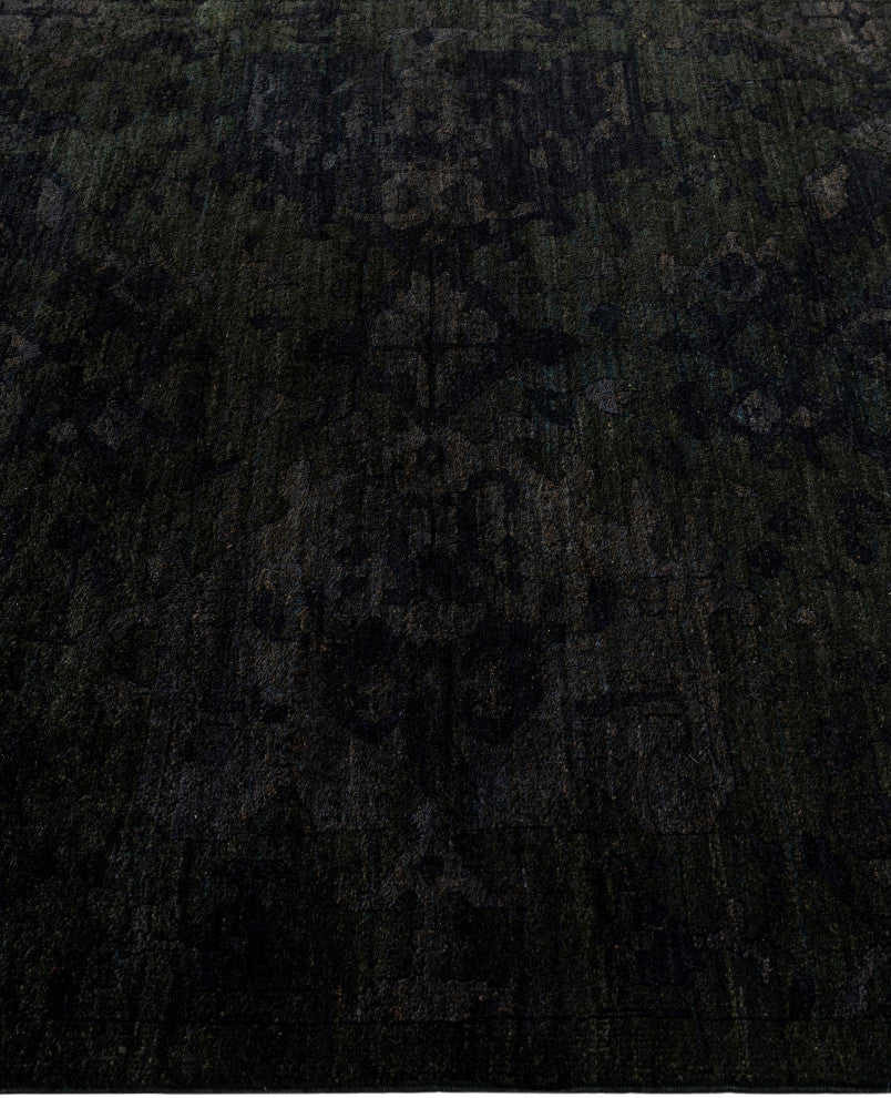 Overdyed One-of-a-Kind Hand-Knotted Area Rug Black, 4' 1" x 6' 3"
