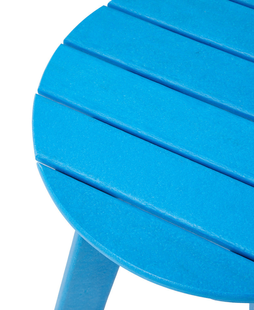 20"D Outdoor Patio HDPE Round Side Table, Bule