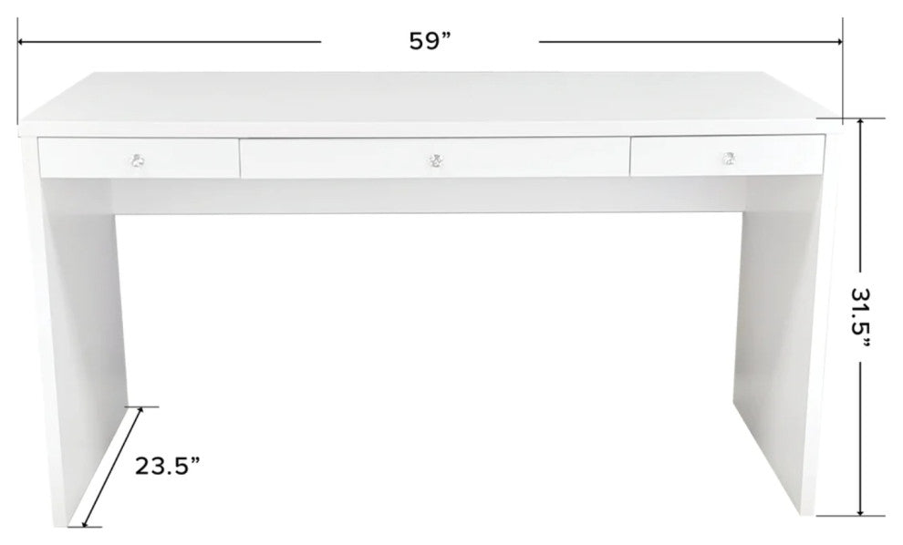 SlayStation Marie Vanity Table with Drawer, White
