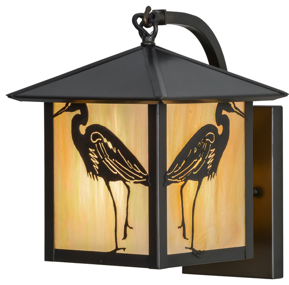 8W Seneca Heron Curved Arm Hanging Wall Sconce