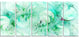 Green Circles Fractal Texture, Abstract Canvas Art Print, 60"x28", 5 Panels