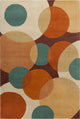 Allie Geometric Circles Contemporary Area Rug, 8'x10'