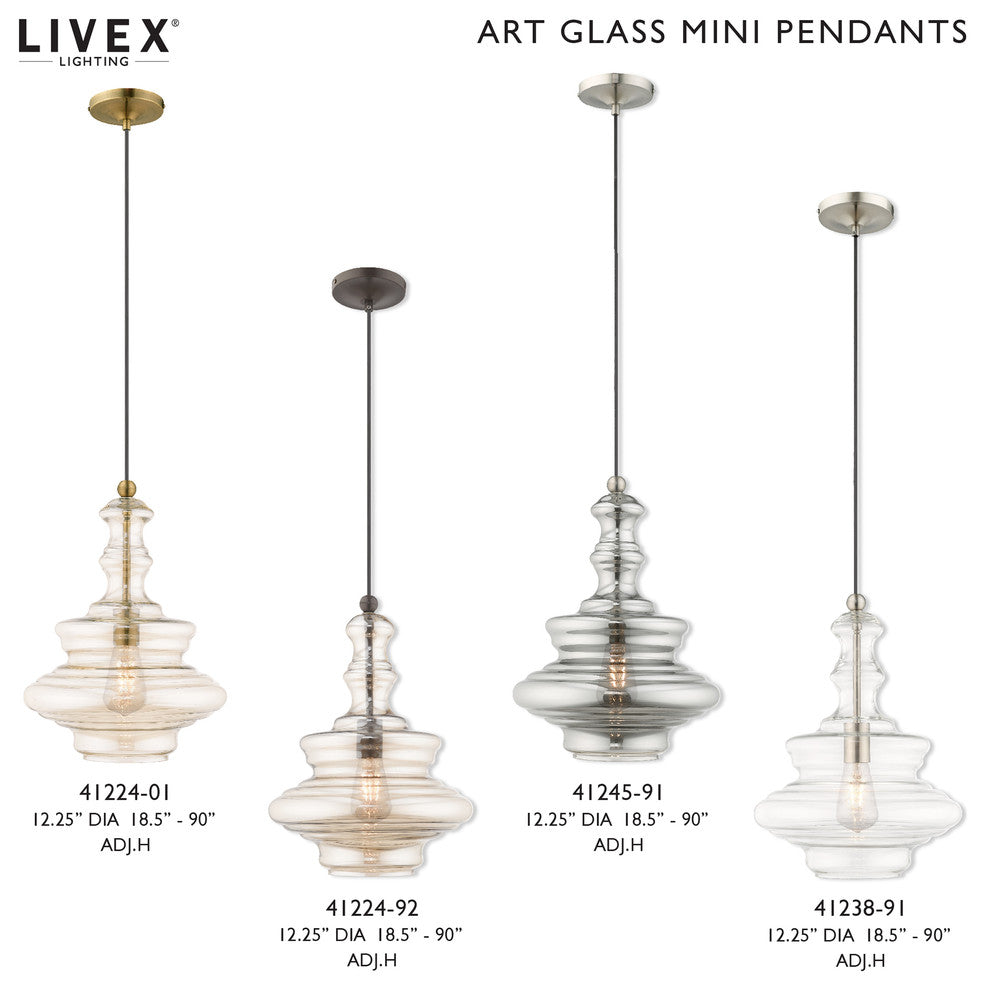 Livex Lighting Antique Brass 1-Light Mini Pendant