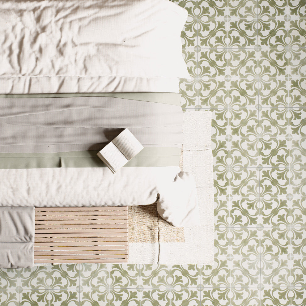 Kings Nouveau Sage Ceramic Floor and Wall Tile
