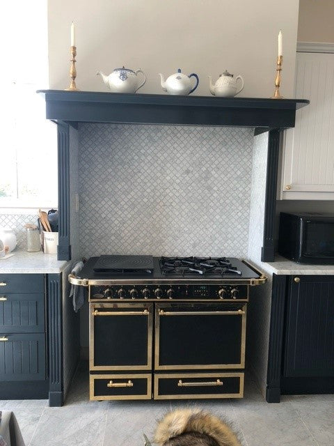 Carrara Venato Marble Arabesque Baroque Lantern Mosaic Tile Polished, 1 sheet