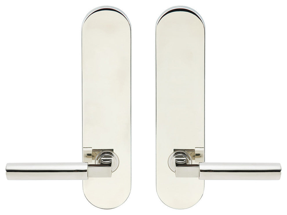 Aurora Lever, Tubular Passage, Polished Stainless Steel, 2-3/4" Backset