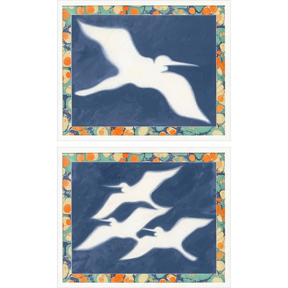 Egrets, Flight Framed Art, 2-Piece Set