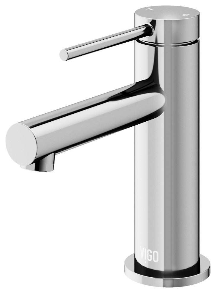 VIGO Jewel 6" H Single Handle Single Hole Bathroom Faucet, Chrome