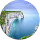Manneporte Natural Rock Arch, Seashore Photo Round Metal Wall Art, 36"