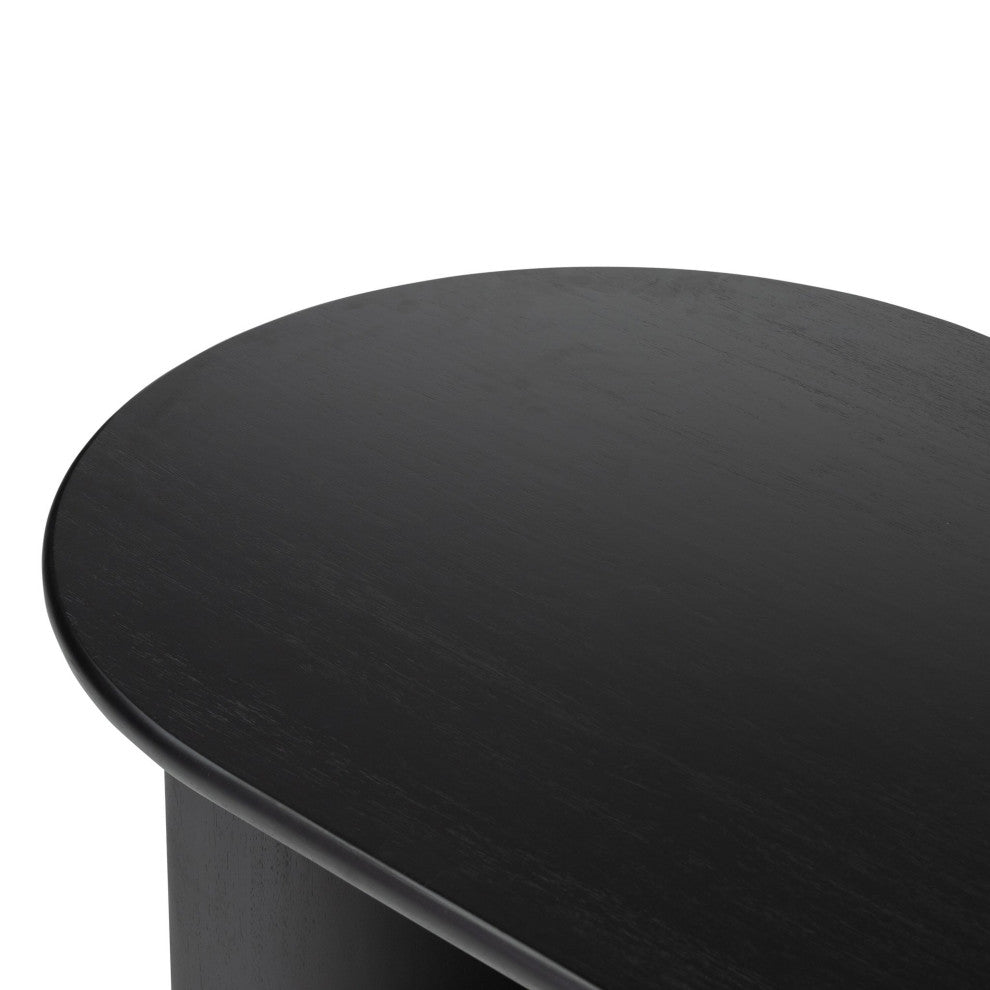 Paden Large Coffee Table Aged Black Acacia, Aged Black Acacia Solid