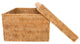 Artifacts Rattan Rectangular Storage Box With Lid, Honey Brown, 14"x10"x6"