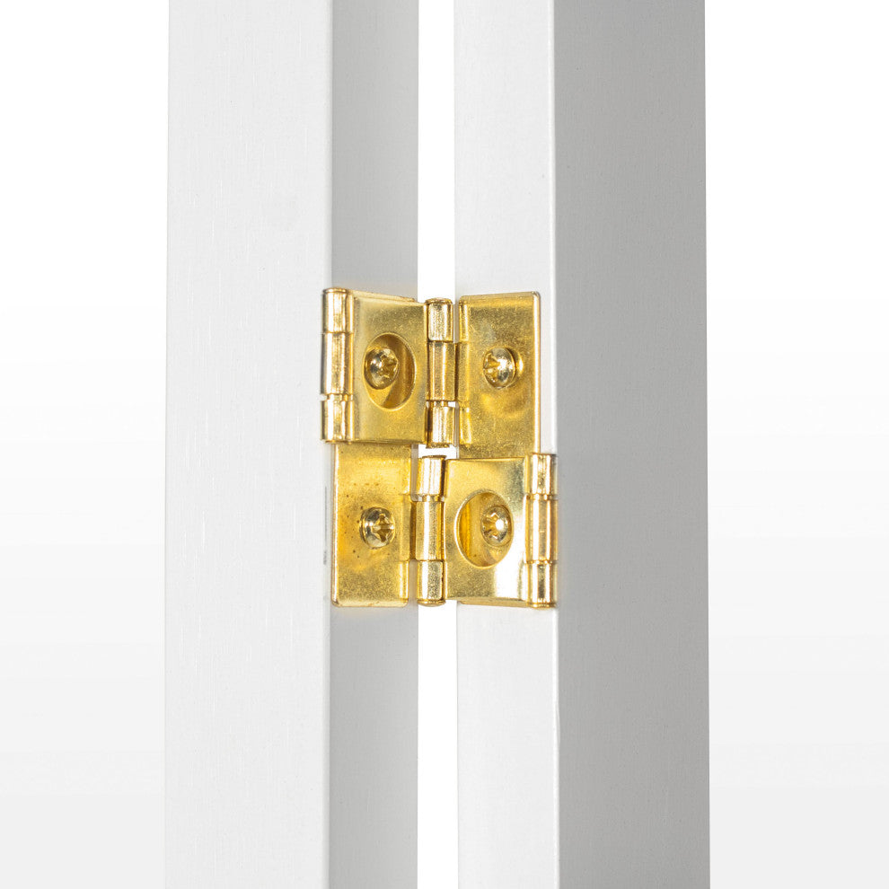 7' Tall Clear Screen, White, 3 Panel