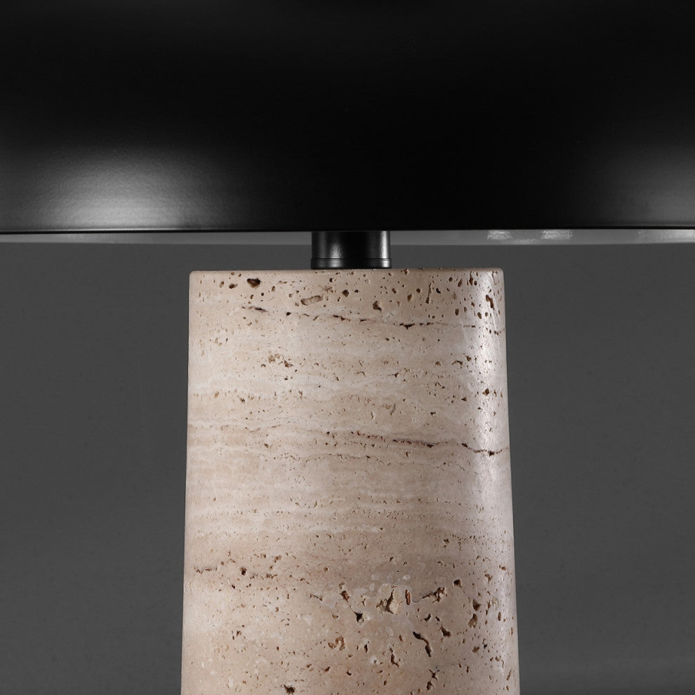 Safavieh Couture Giacomo Travertine Table Lamp, Travertine/Black