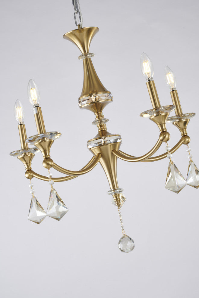 Bethel International LA44C23BR 5-Light Chandelier, Chrome