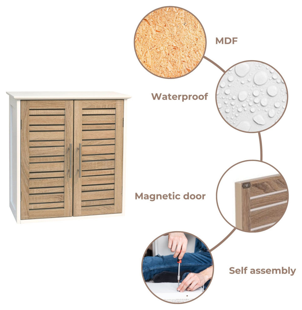 Wall-Mounted Bathroom Cabinet, Compact Storage Organizer for Toiletries, Stockholm