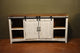 Rustic 68" White Barn-Door Media Console