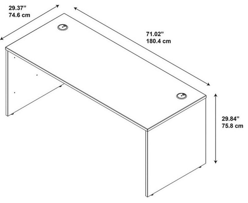 Series C 72W x 30D Office Desk in Mocha Cherry - Engineered Wood